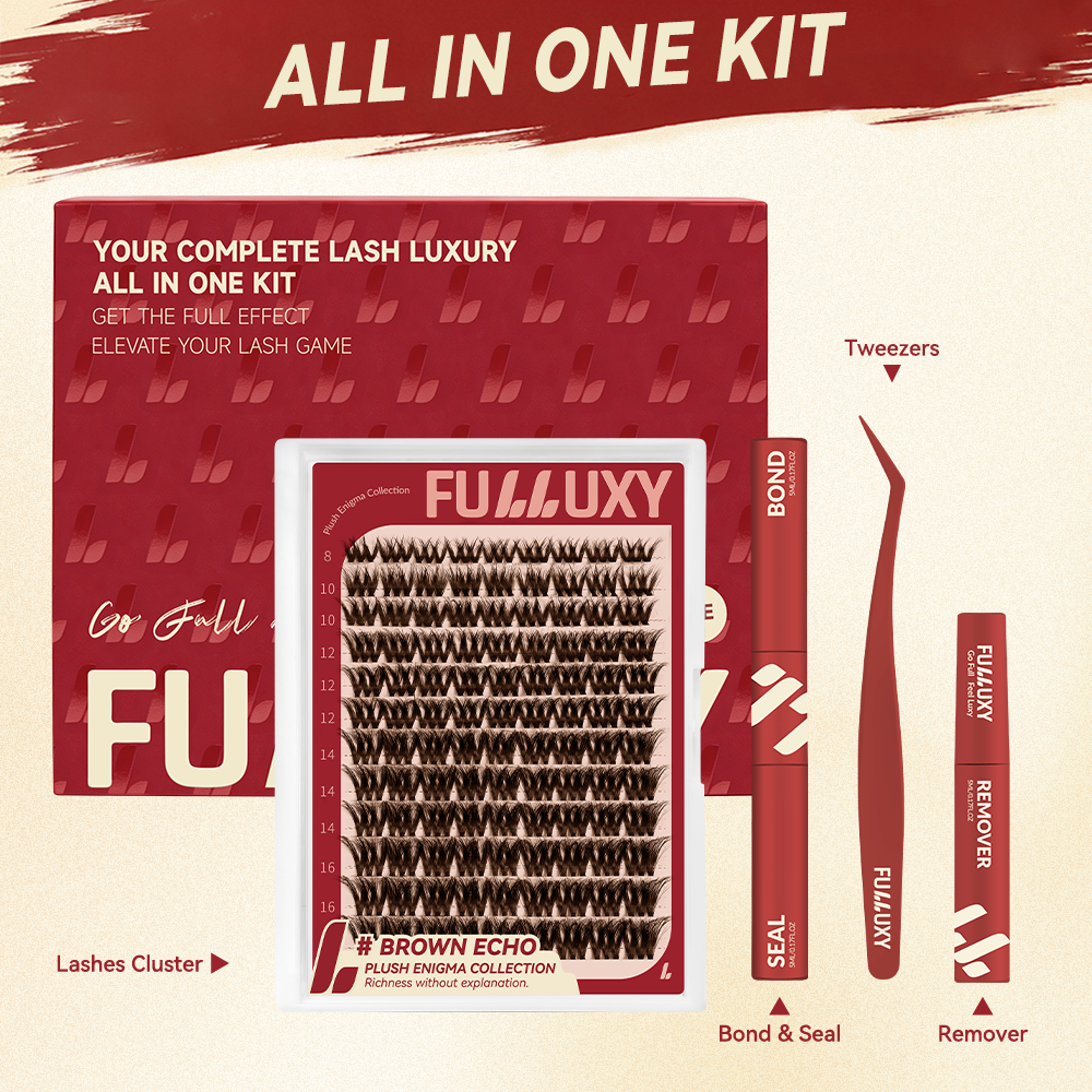 Fulluxy Brown Echo DIY Cluster Lash Kit