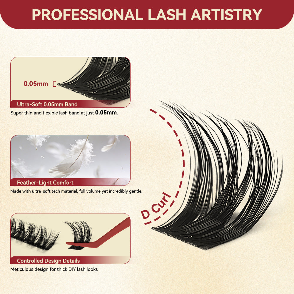 Fulluxy Glam Cascade Lash Clusters Kit