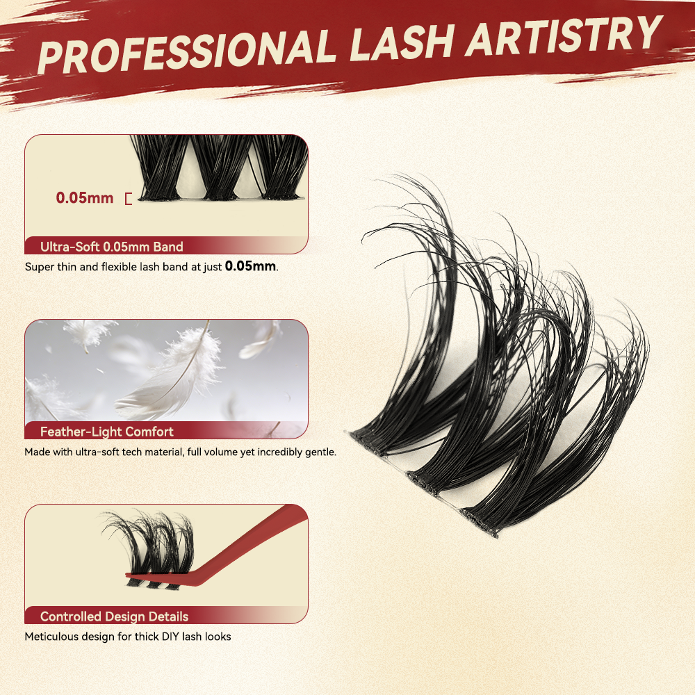Fulluxy Echo Lash Clusters | Lash Only Ultra-Black D Curl Volume