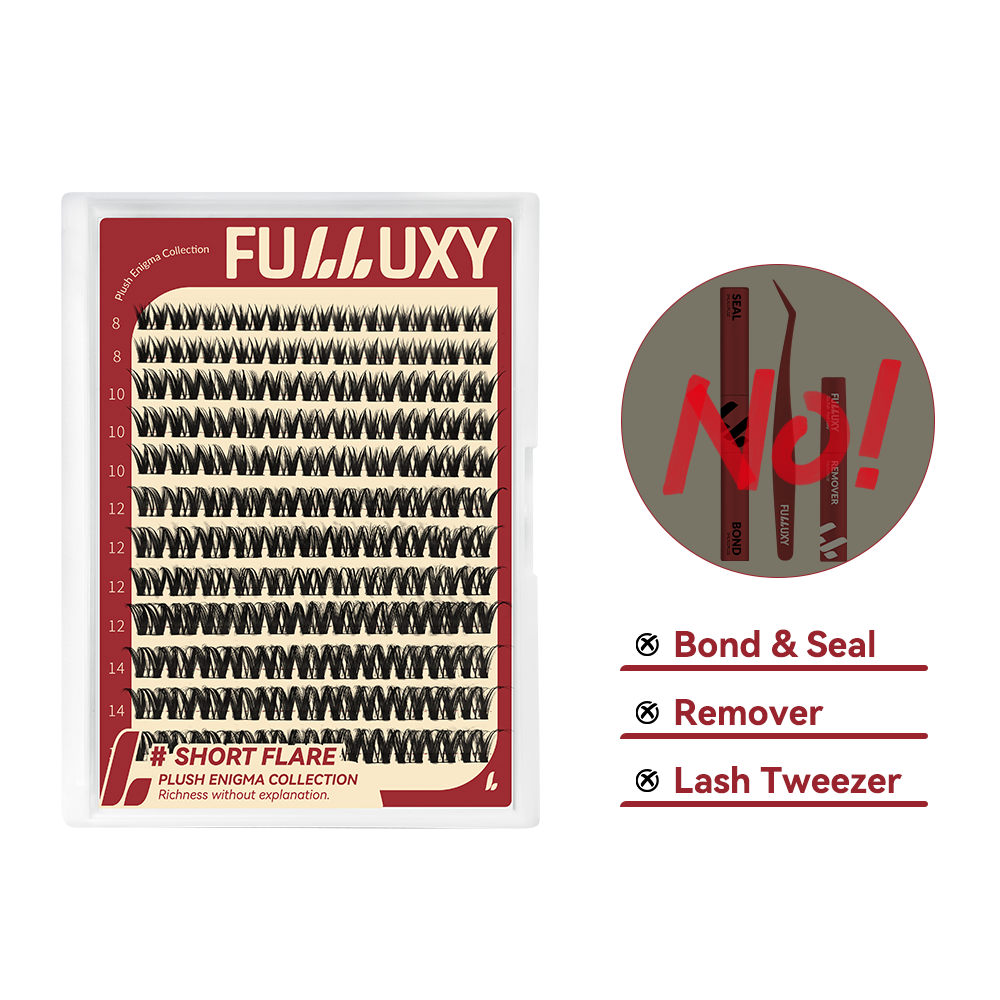 Fulluxy Short Flare Lash Clusters | Lash Only D Curl Plush Enigma Collection
