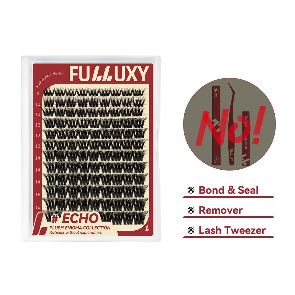 Fulluxy Echo Lash Clusters | Lash Only Ultra-Black D Curl Volume