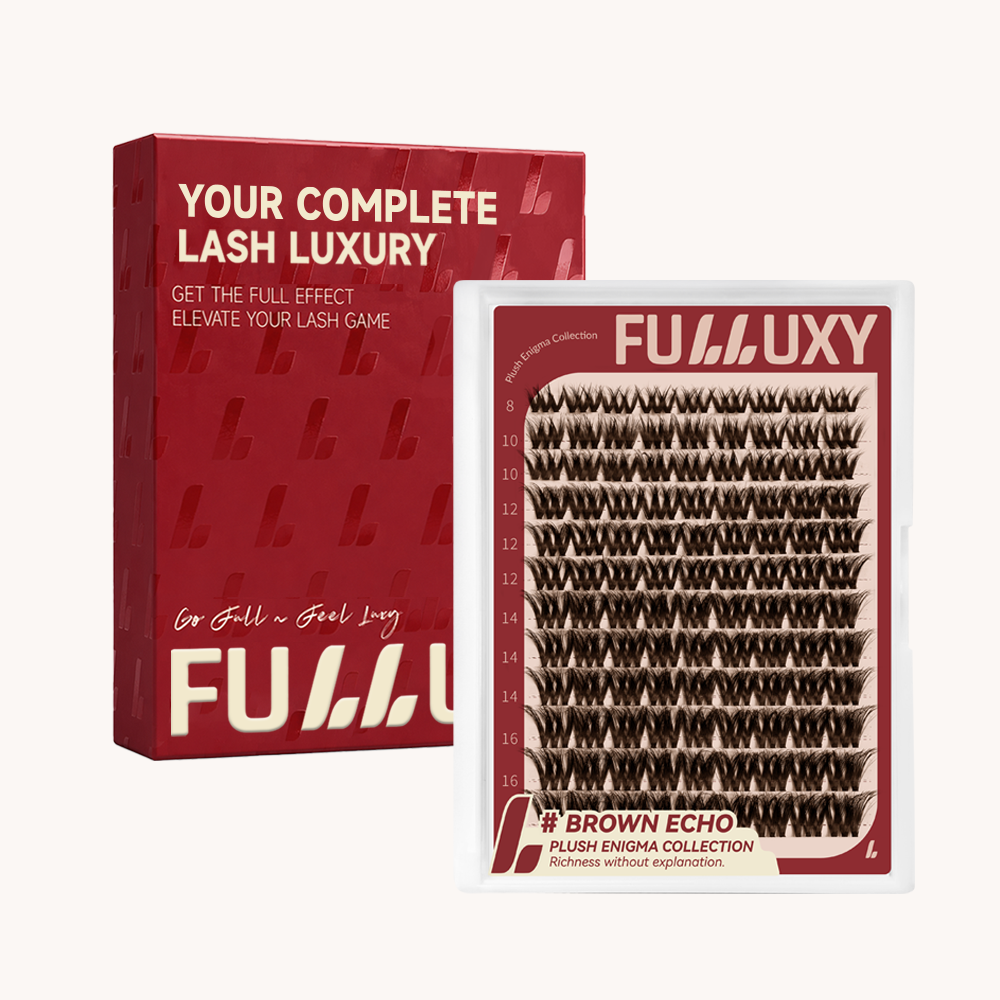 Fulluxy Brown Echo Wimpernbüschel | Nur Wimpern Braun D-Curl Volumen