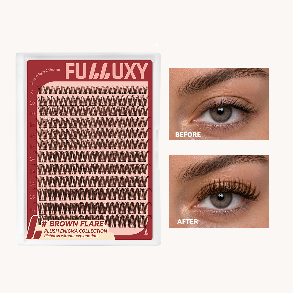 Fulluxy Brown Flare DIY Cluster Lash Kit