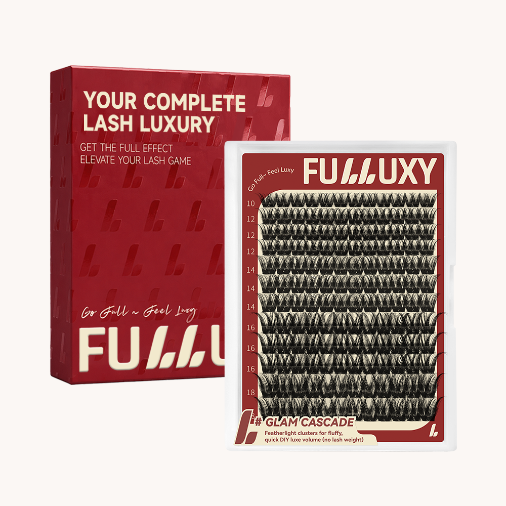 Fulluxy Glam Cascade Lash Clusters | Lash Only D Curl Cascading Volume
