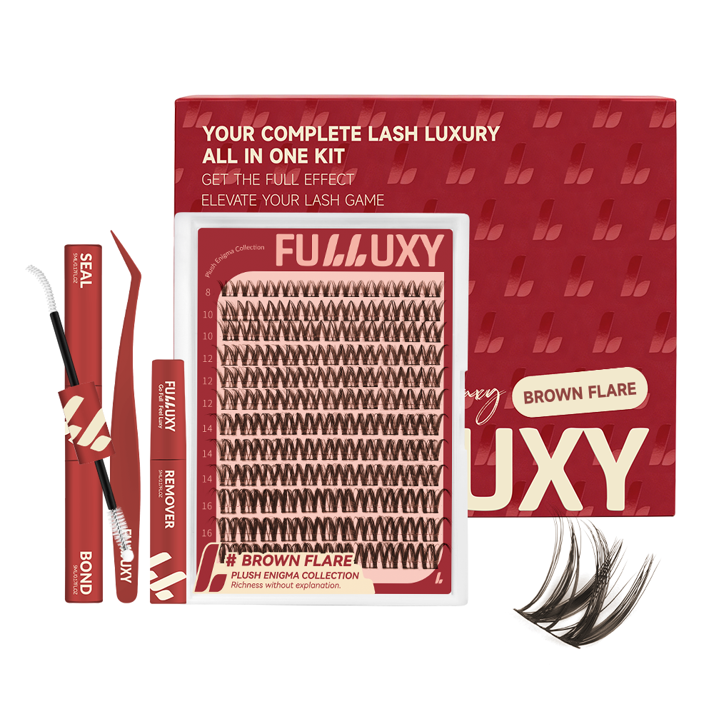 Fulluxy Brown Flare DIY Cluster Lash Kit