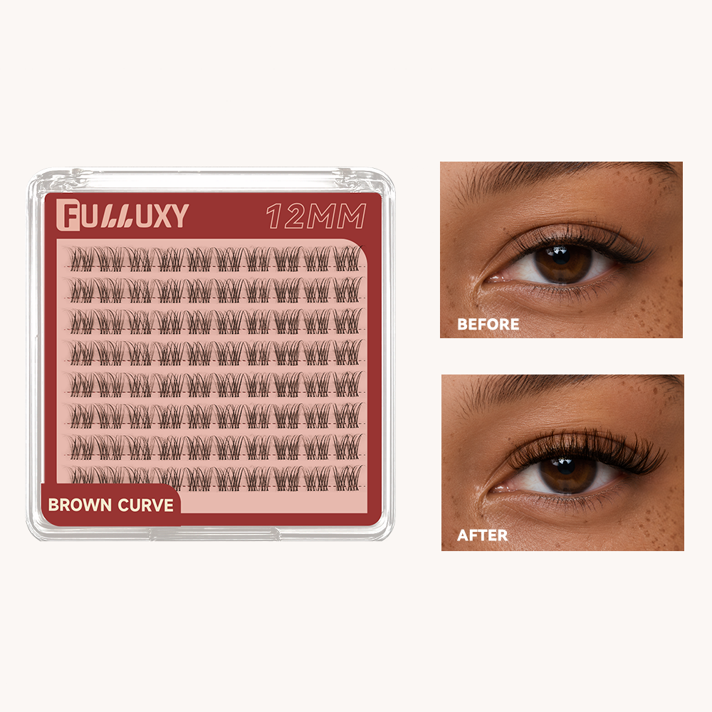 Fulluxy Brown Curve Single Length Lash Clusters | Lash Only