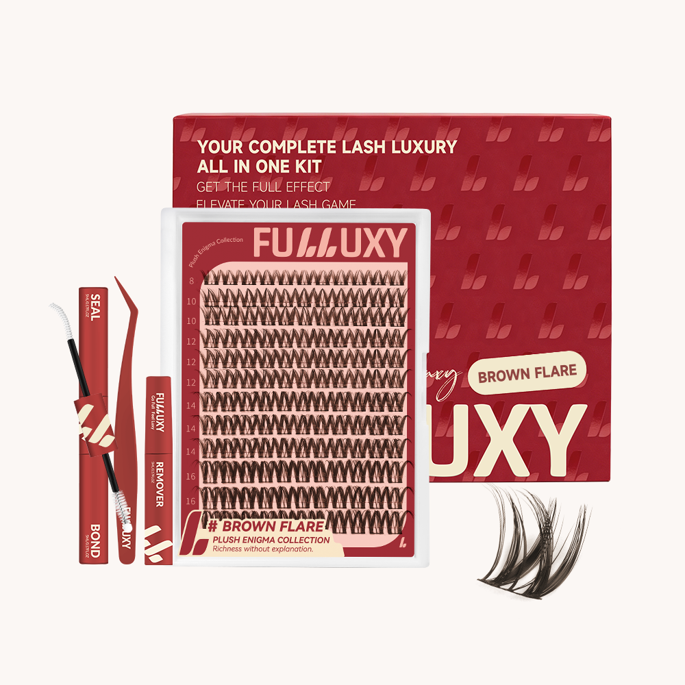 Fulluxy Brown Flare DIY Cluster Lash Kit
