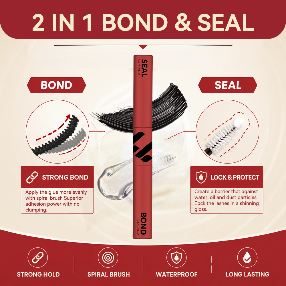 Fulluxy Black Lash Glue Bond & Seal System for Cluster Lashes
