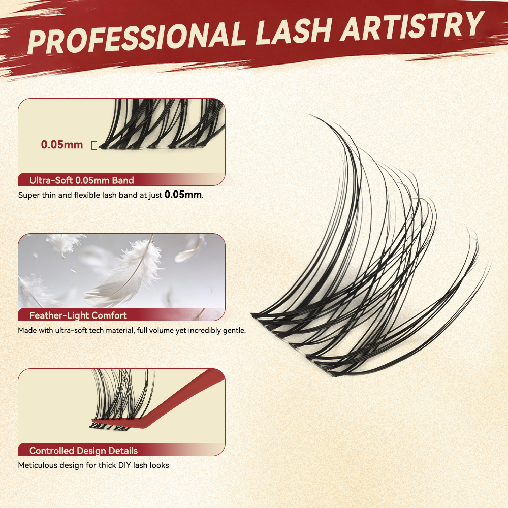 Fulluxy Curve Lash Clusters | Lash Only Natural D Curl