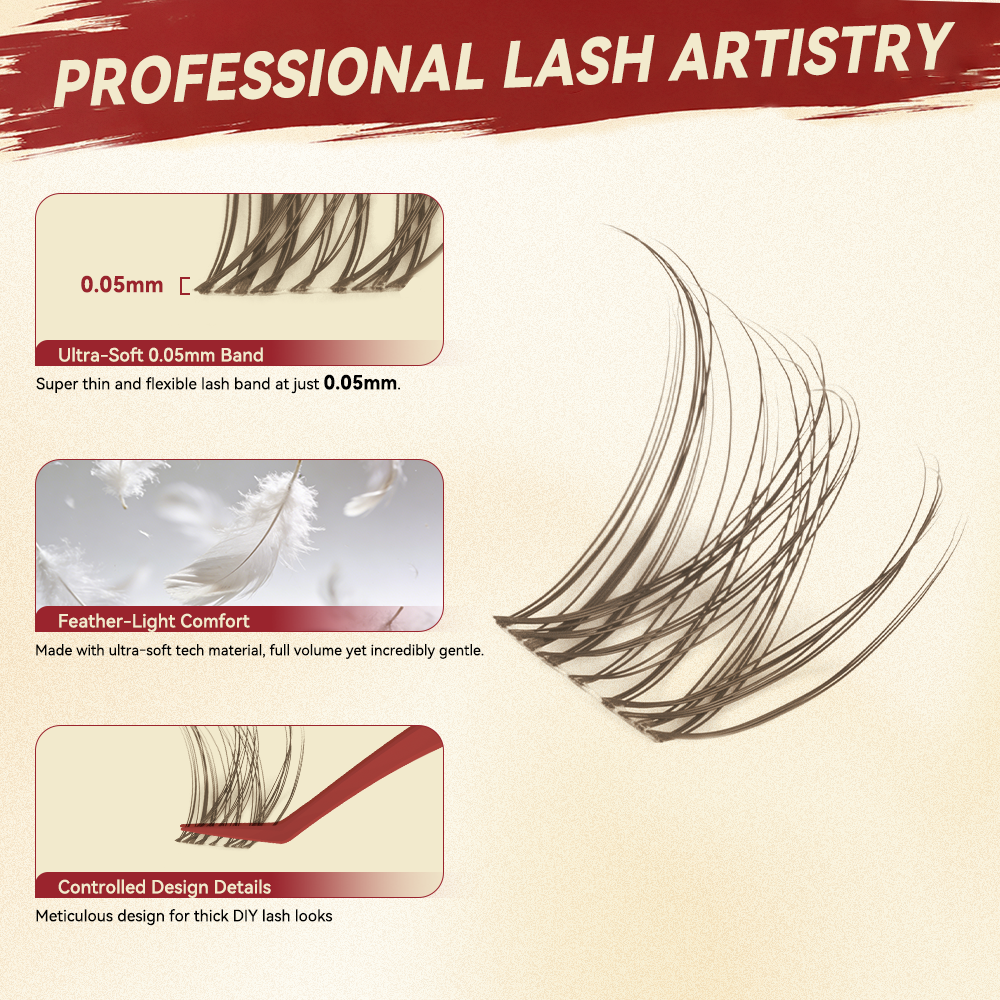 Fulluxy Brown Curve DIY Cluster Lash Kit