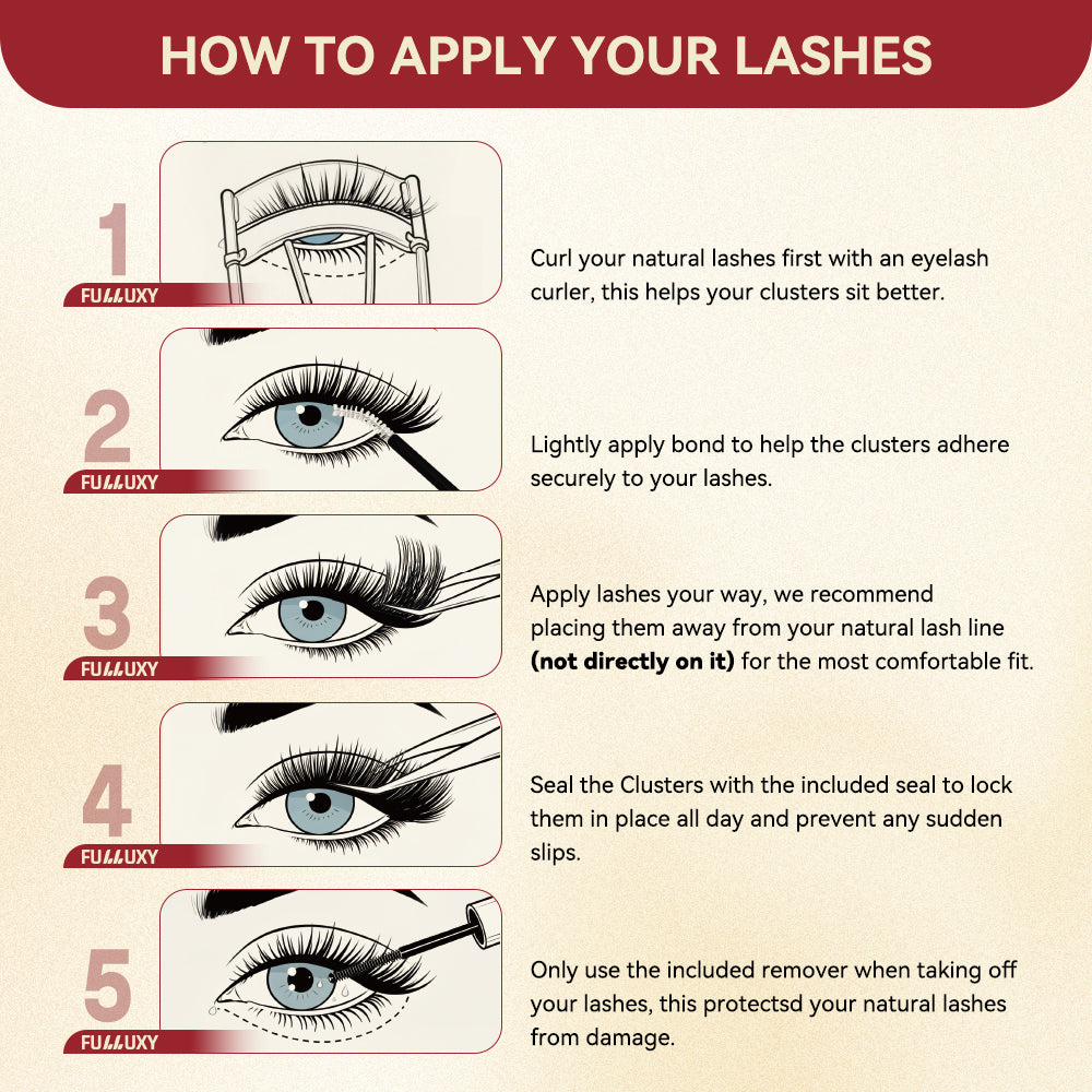 Fulluxy Diamond Stack Lash Clusters | Lash Only D Curl Multi-Length Volume