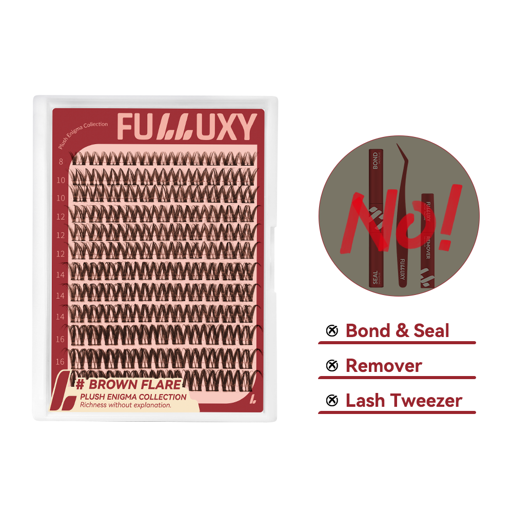 Fulluxy Brown Flare Lash Clusters | Lash Only Brown D Curl