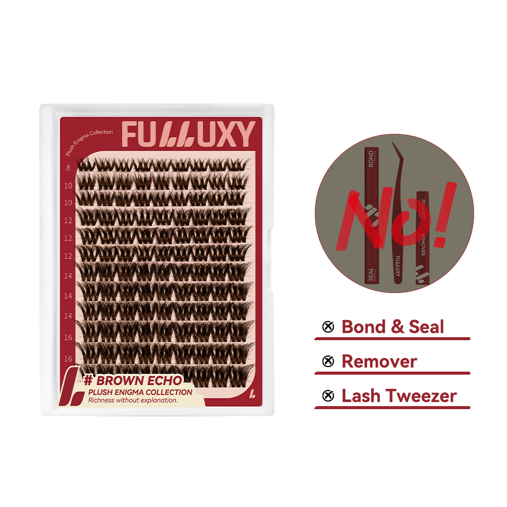 Fulluxy Brown Echo Lash Clusters | Lash Only Brown D Curl Volume