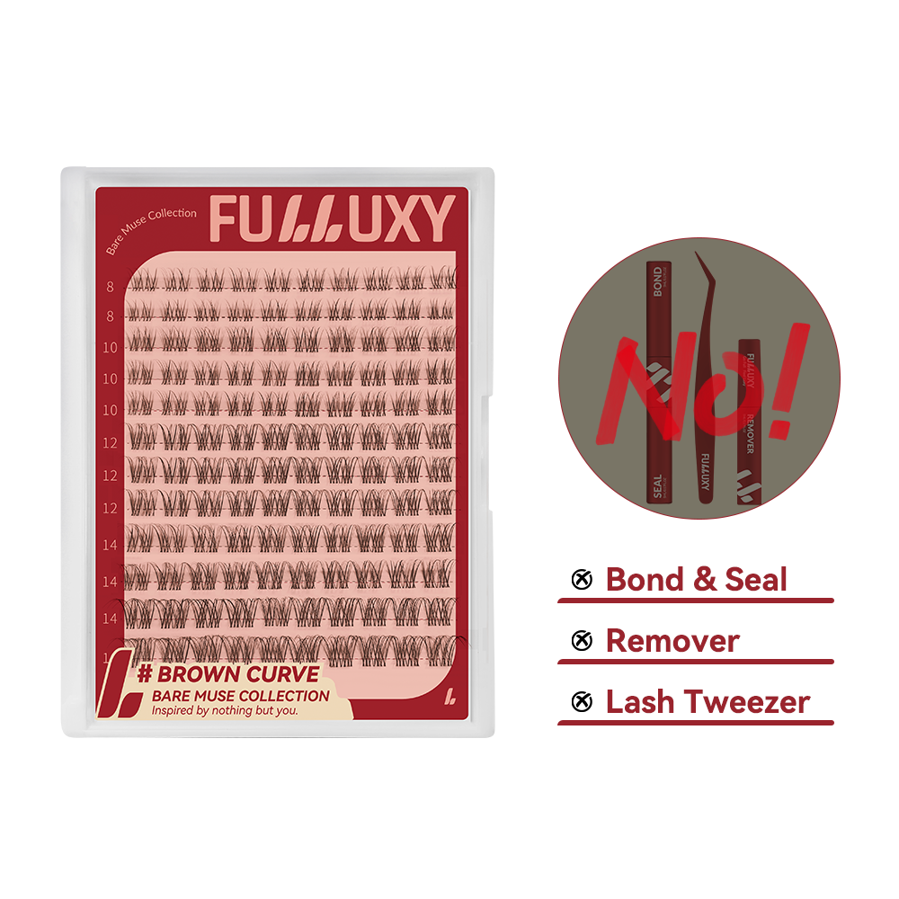 Fulluxy Brown Curve Lash Clusters | Lash Only Brown D Curl
