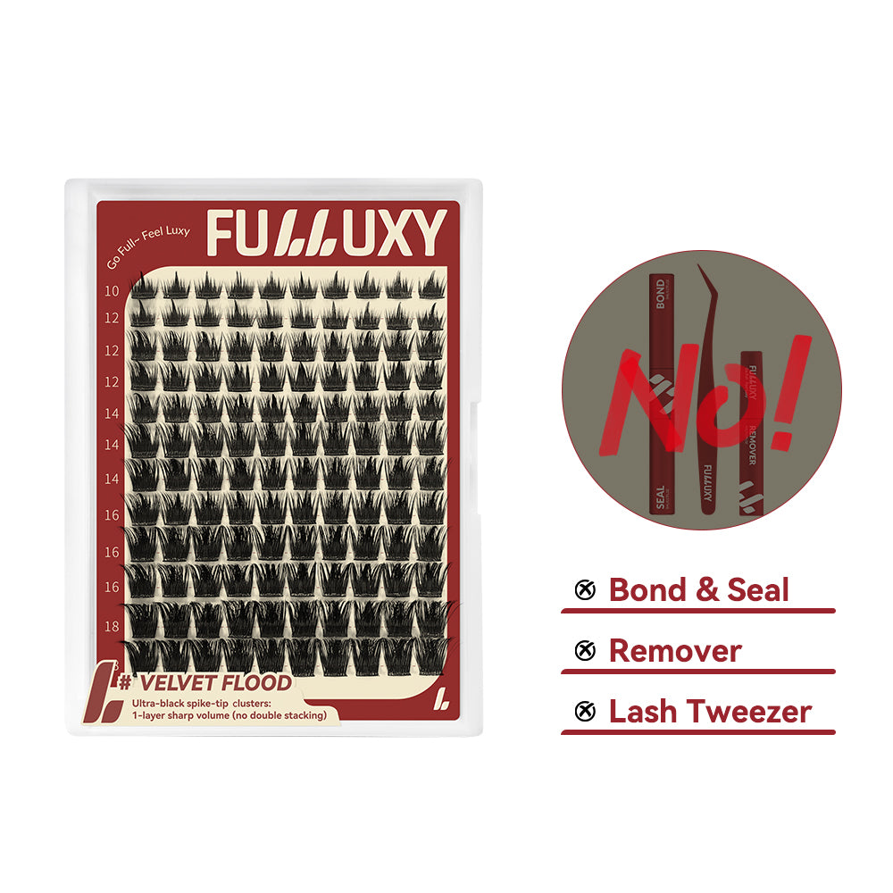 Fulluxy Velvet Flood Lash Clusters | Lash Only Spike Tip D Curl