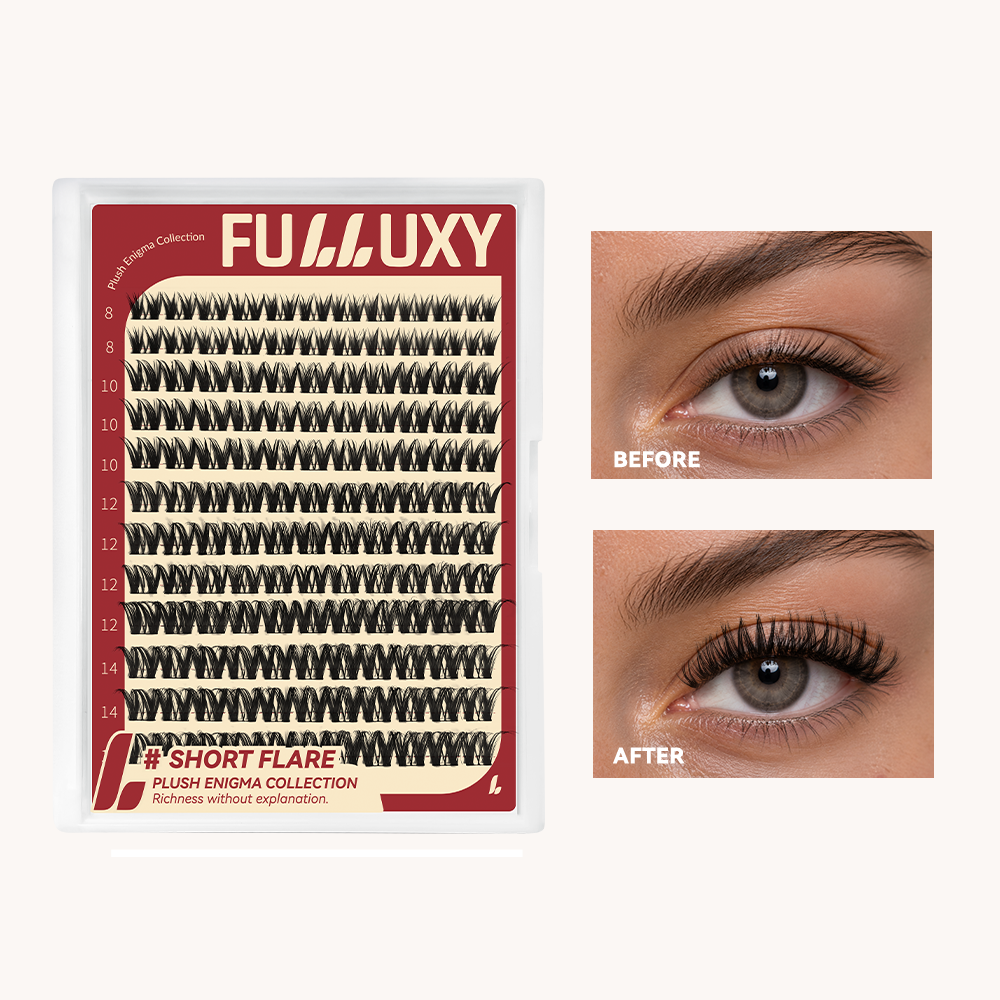 Fulluxy Short Flare Lash Clusters | Lash Only D Curl Plush Enigma Collection